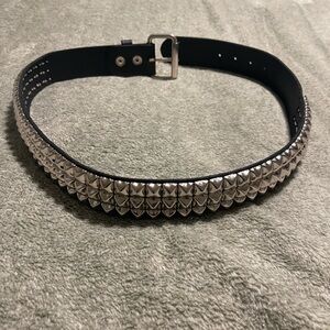 Edgy Black and Silver Studded Mens belt